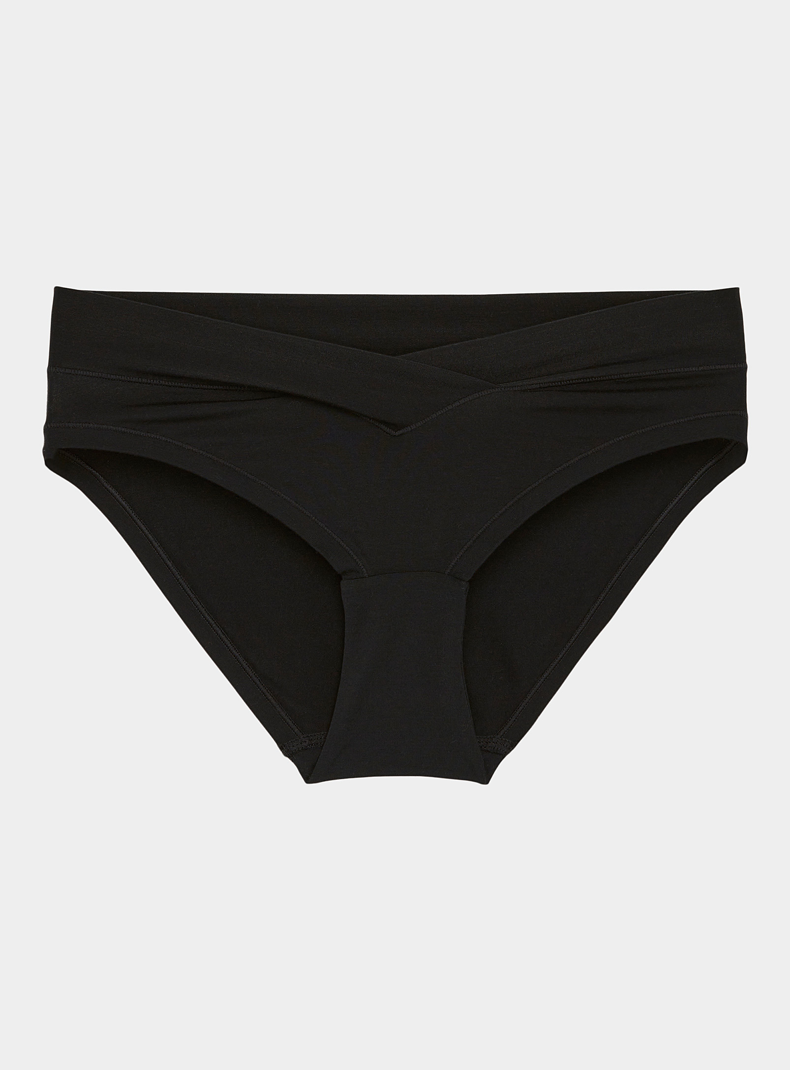 Miiyu V-waist Modal Bikini Panty In Black