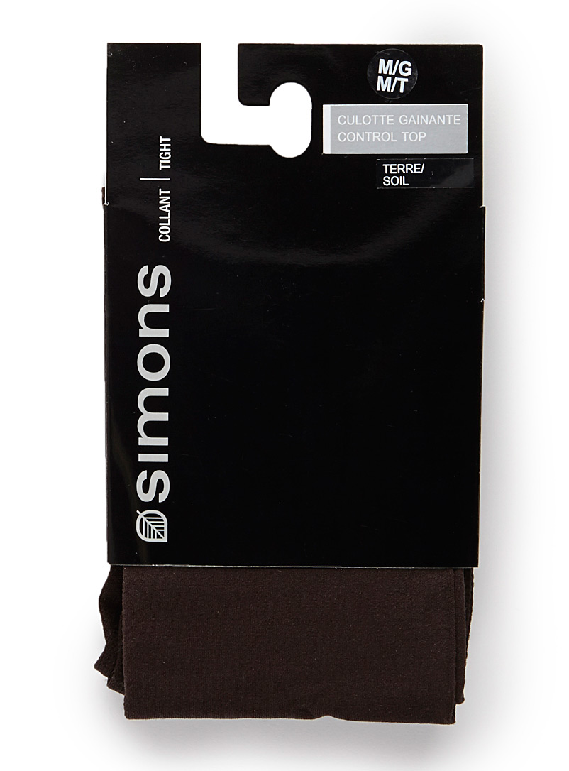Simons Brown 3D microfibre control-top tights for women
