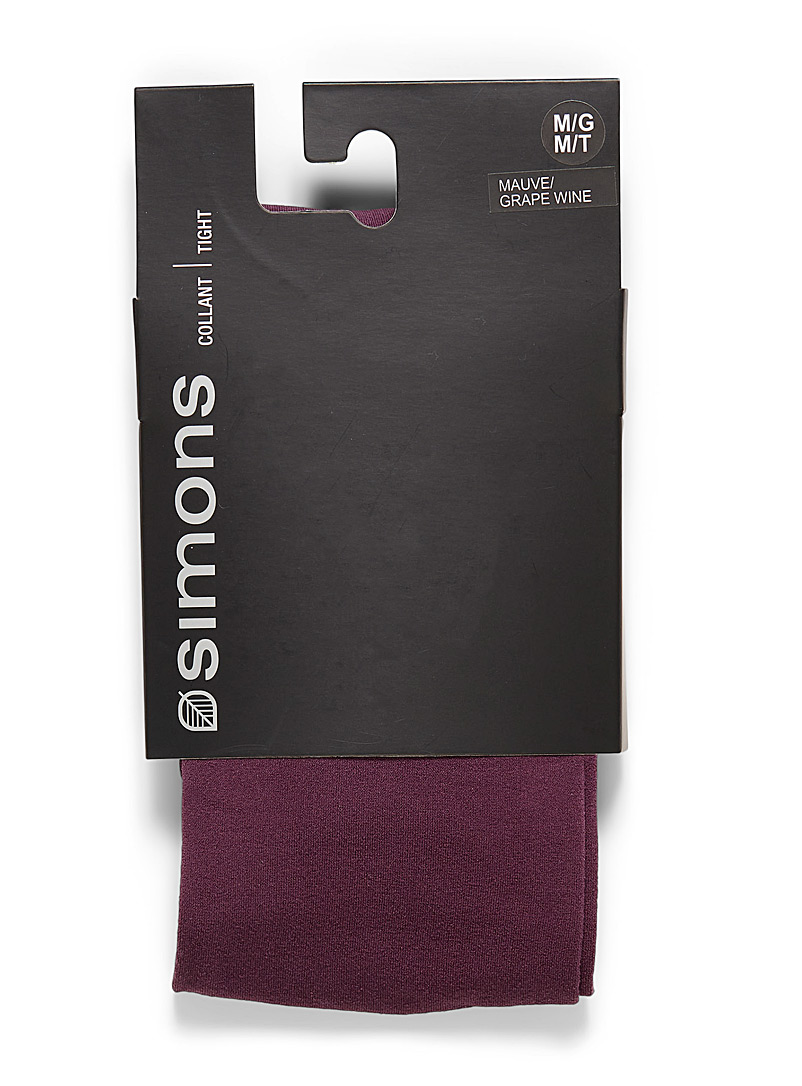 Simons: Le collant microfibre uni Rouge foncé-vin-rubis pour femme