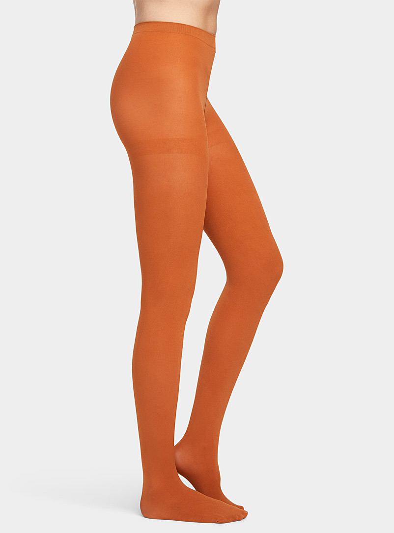 Simons Medium Brown Colourful 3D microfibre tights for women