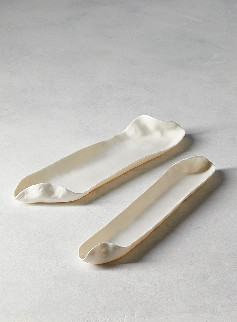 Atelier Marie-Hélène Robillard White Waves hors-d'oeuvre plate 2 sizes available