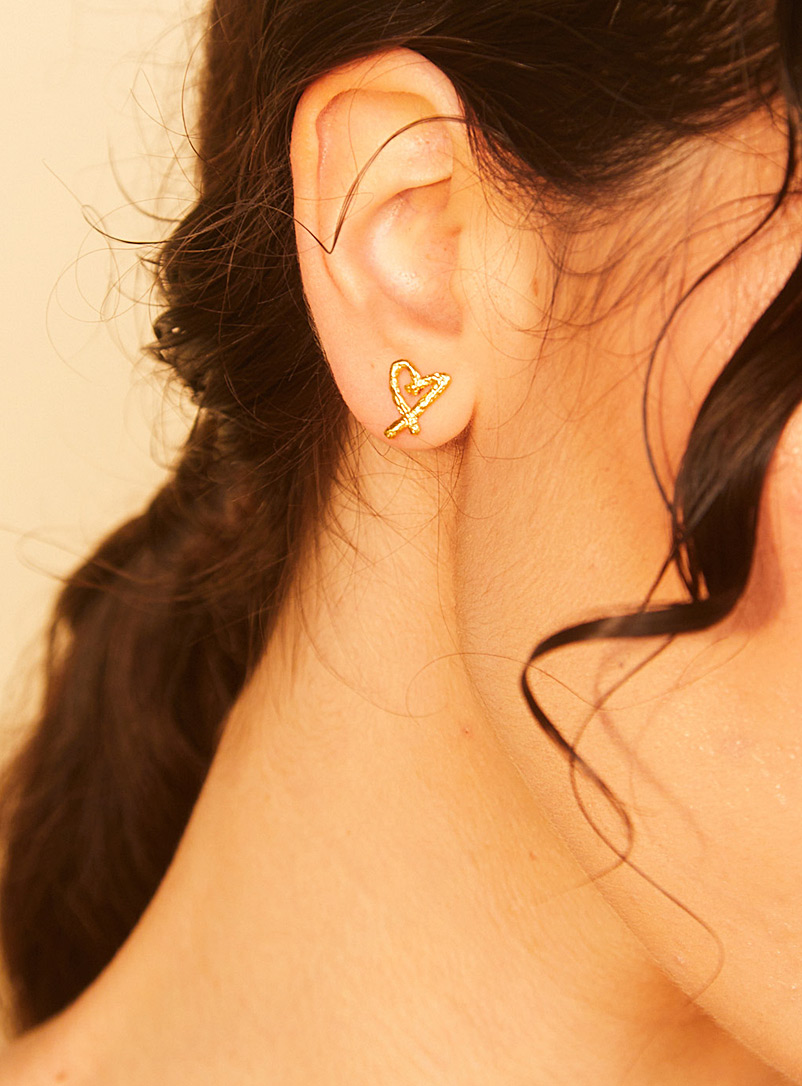 PAR ICI Jewellery Assorted Heart textured earrings