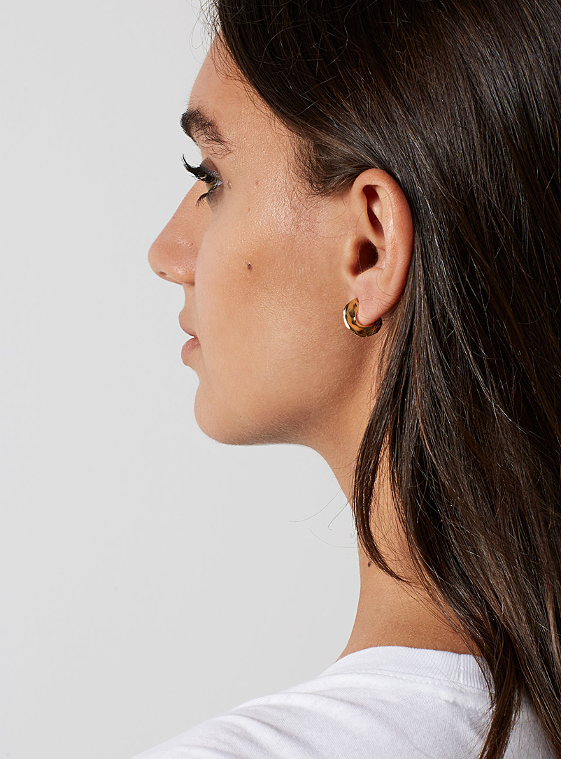 PAR ICI Jewellery Gold Mini disc stud earrings