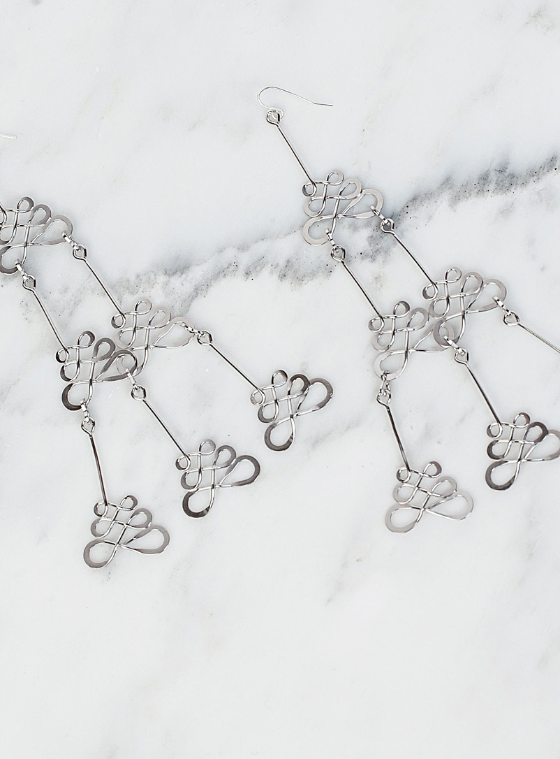 PAR ICI Jewellery Silver Infinity chandelier earrings