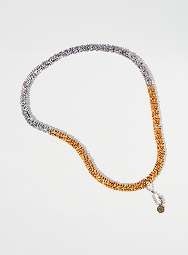 PAR ICI Jewellery: La chaîne double largeur deux tons Assorti
