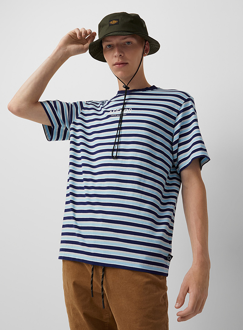 Afends Blue Views striped T-shirt for men