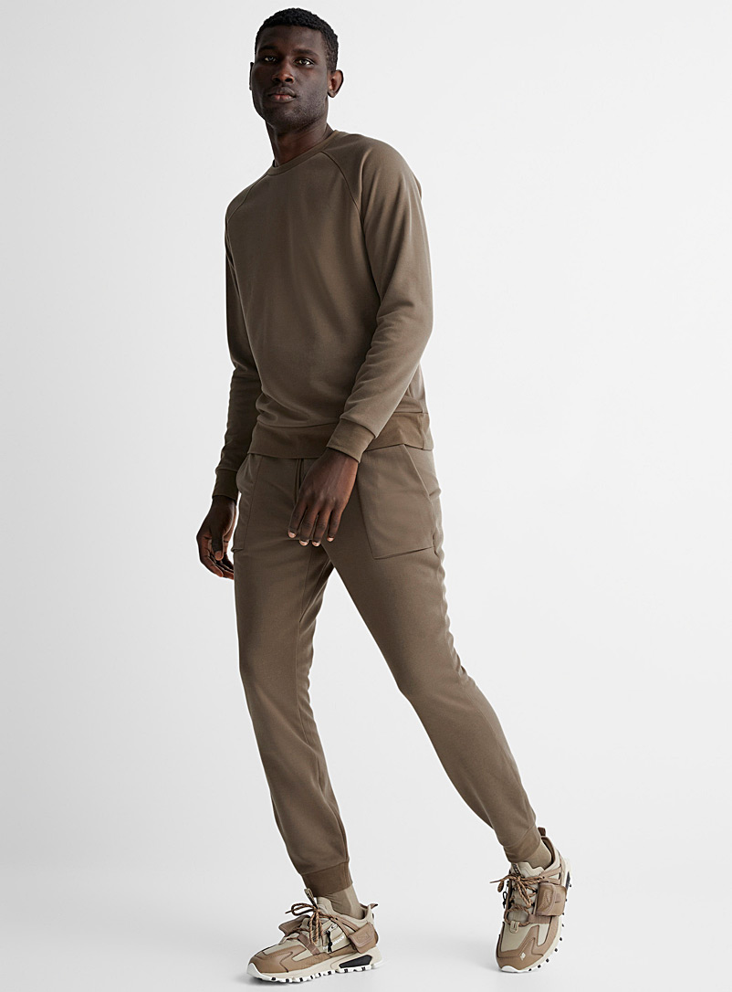 Le 31 Light Brown Articulated seam joggers Innovation collection for men