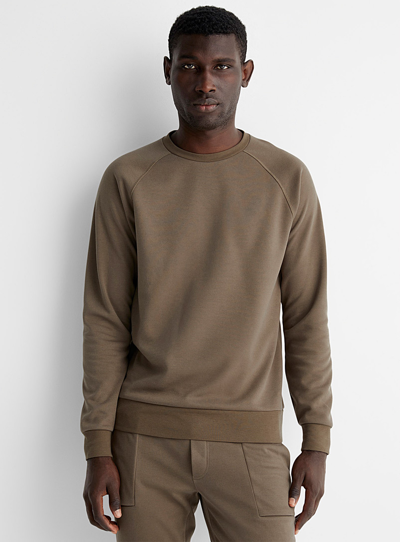 Le 31 Light Brown Innovation raglan sweatshirt for men