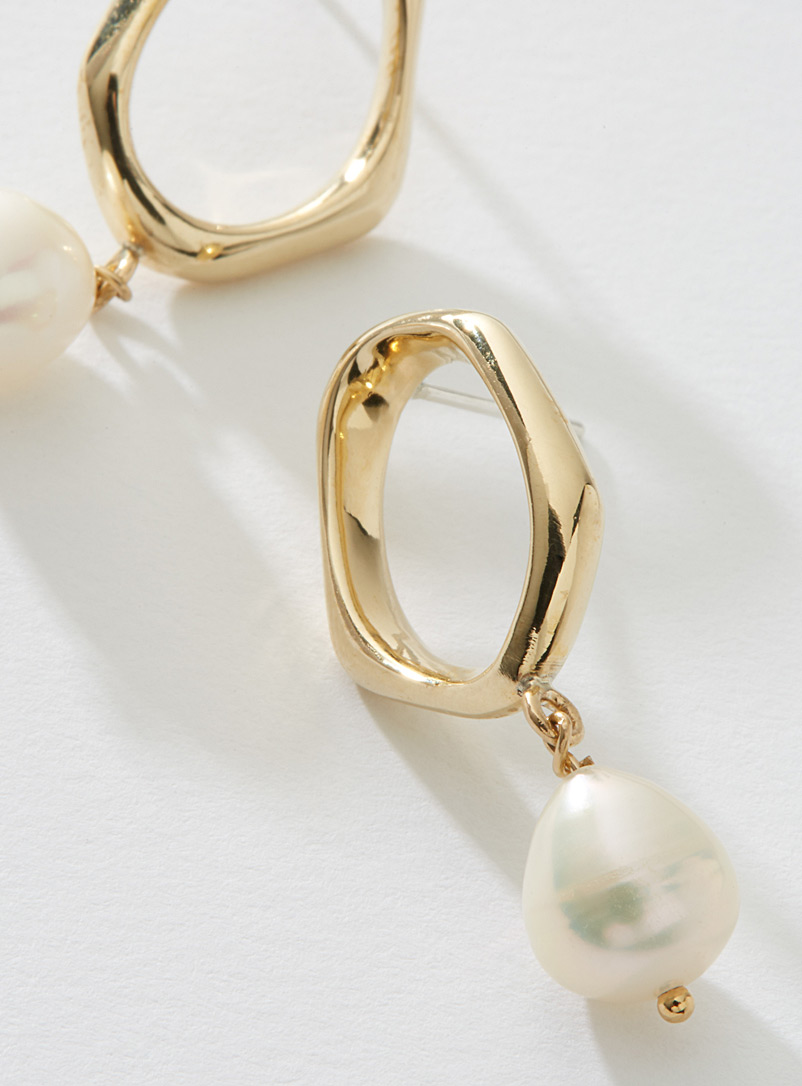 Cadette Golden Yellow Hera gold-plated brass earrings