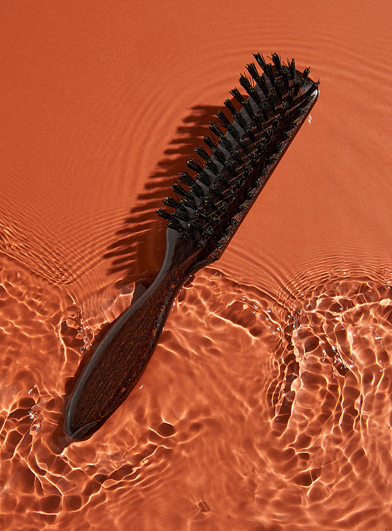 Rituels: La brosse à barbe et à cheveux en poils de sanglier Chocolat - Espresso pour homme