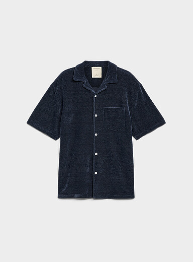 Solid chenille knit shirt