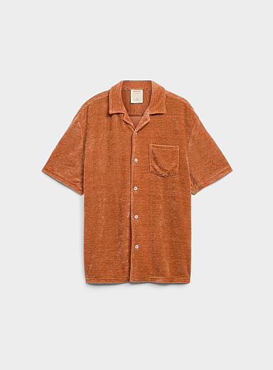 Super Massive Sand Solid chenille knit shirt for men
