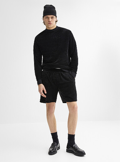 Le short tricot chenille uni