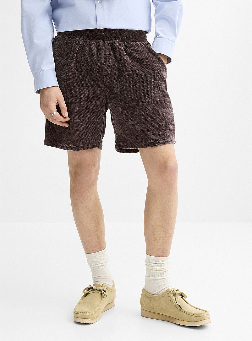 Super Massive Sand Solid chenille knit short for men