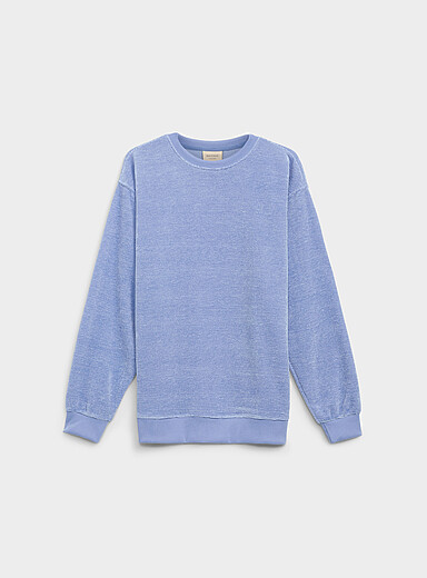 Super Massive Blue Solid chenille knit sweater for men