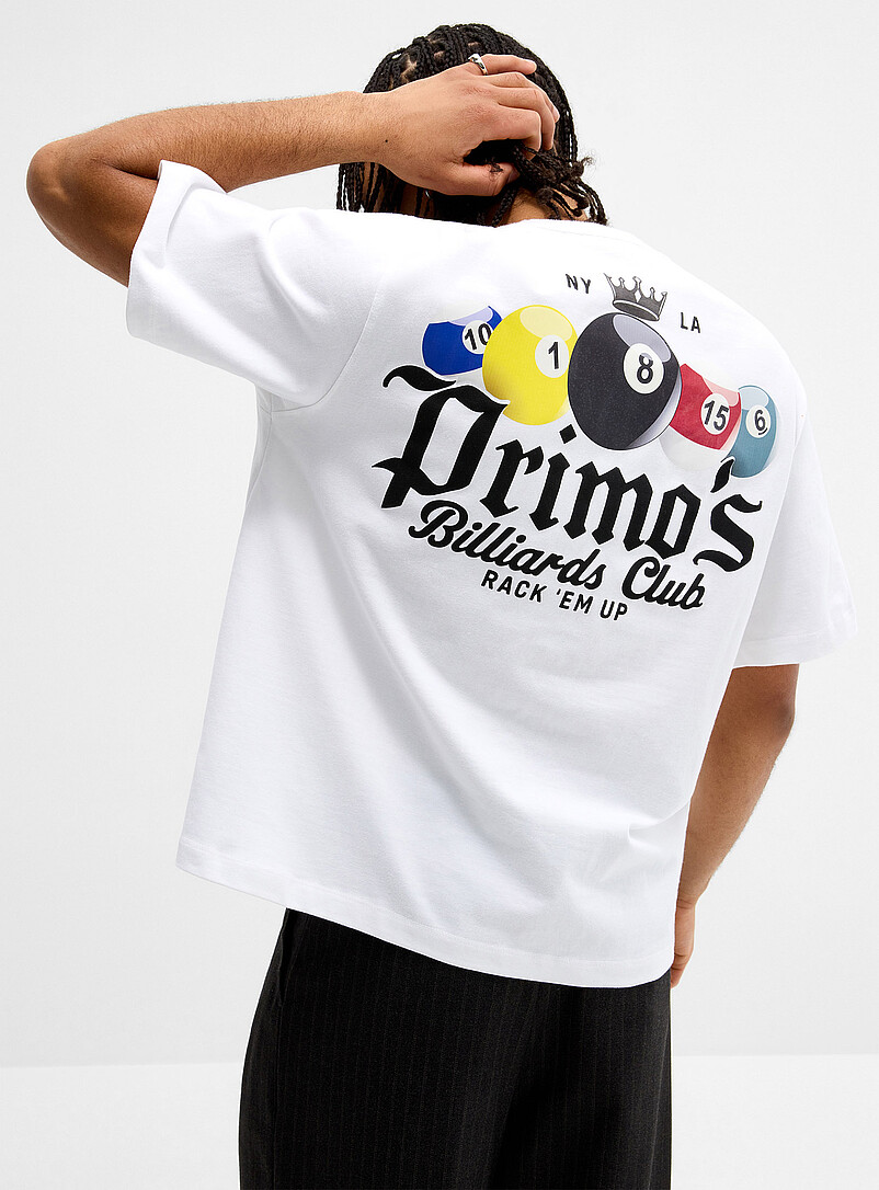 Super Massive Ecru/Linen Local restaurant graphic T-shirt for men