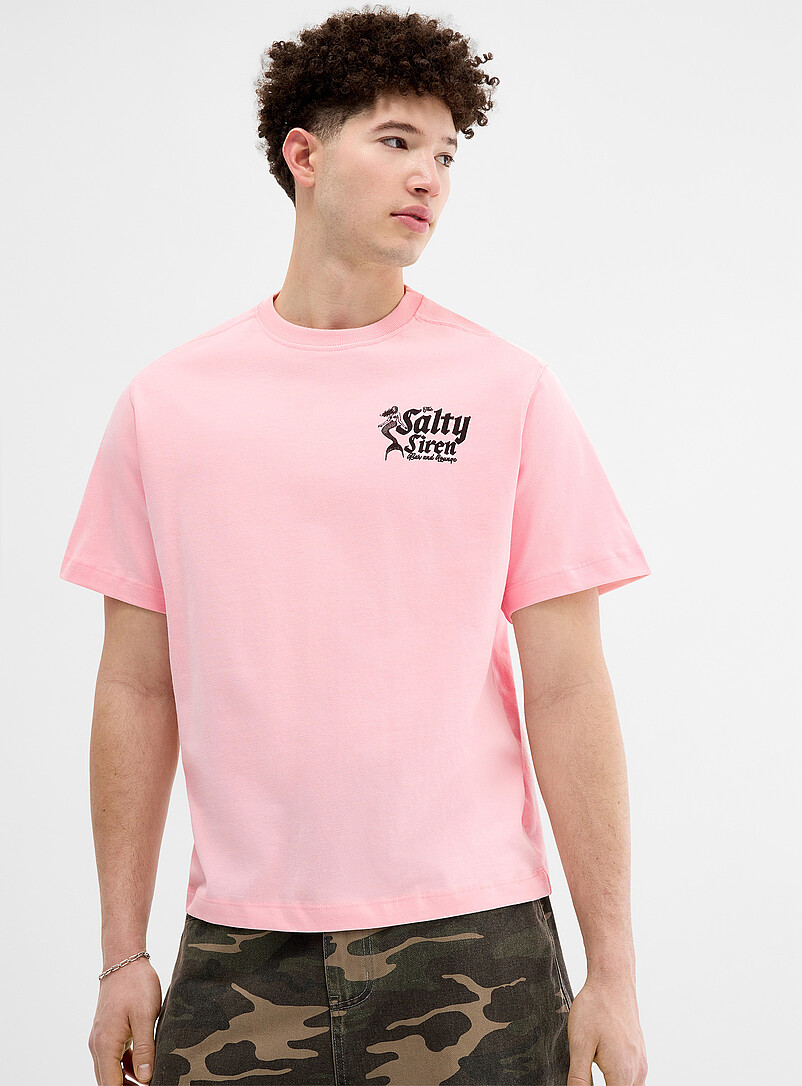 Super Massive Ecru/Linen Local restaurant graphic T-shirt for men