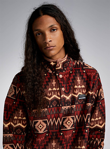 Djab Copper Nomad-patterned polar fleece sweatshirt for men