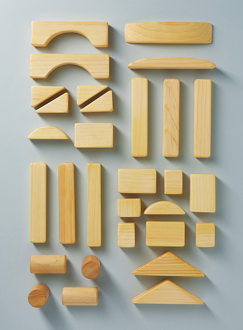 Atelier cheval de bois Assorted Wooden blocks 30-piece set