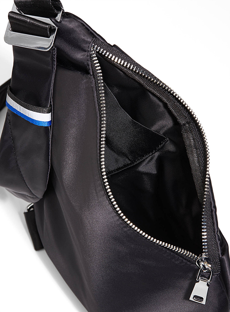 Le 31 Black Asymmetric shoulder bag for men