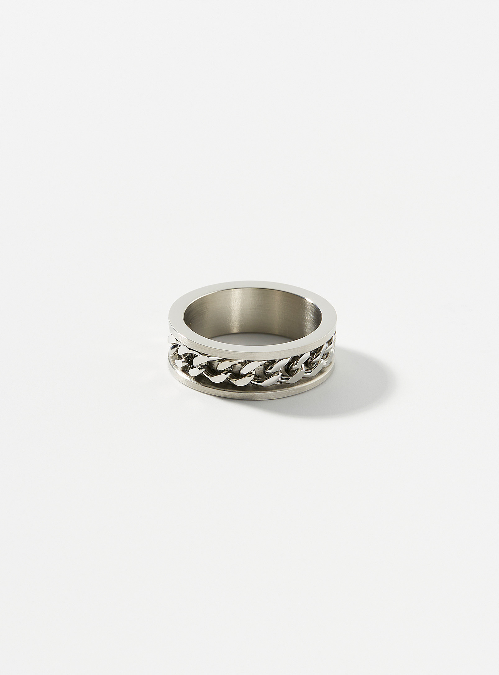 Le 31 Accent Chain Ring In Silver