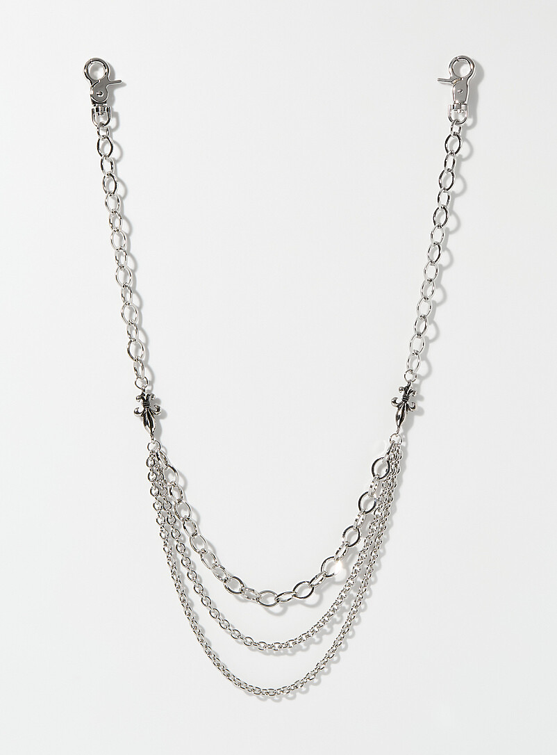 Three-row fleurs-de-lis wallet chain product image (primary)