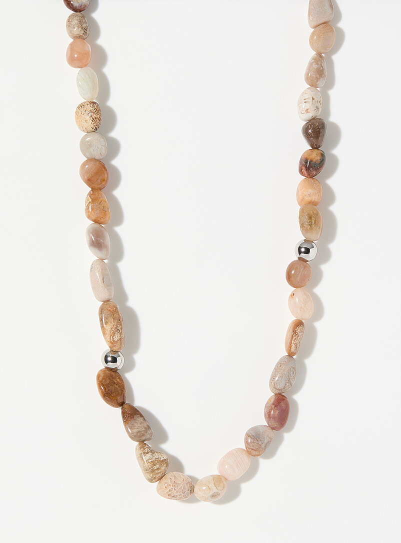 Natural-look stone necklace product image (primary)