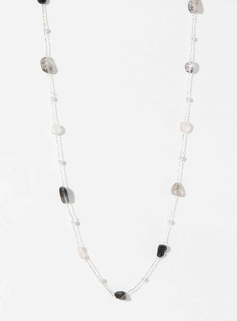 Fine chain and stone necklace product image (primary)