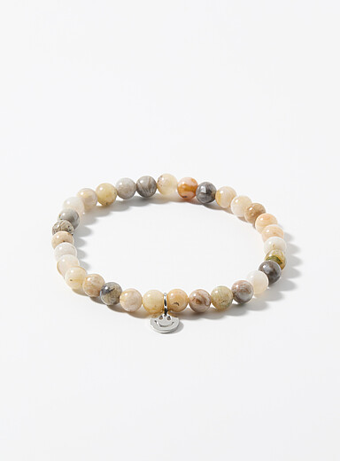 "Smiley" charm beaded bracelet