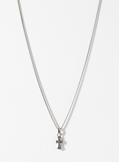 Le 31: Le collier pendentif croix gothique Argent pour homme