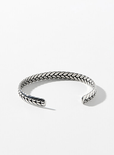 Le bracelet jonc ouvert tress&eacute;