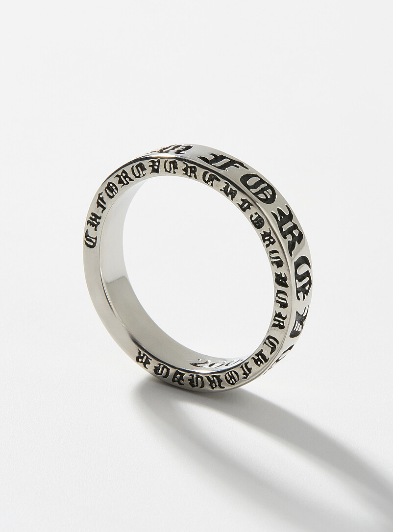 Engraved gothic inscription ring product image 2