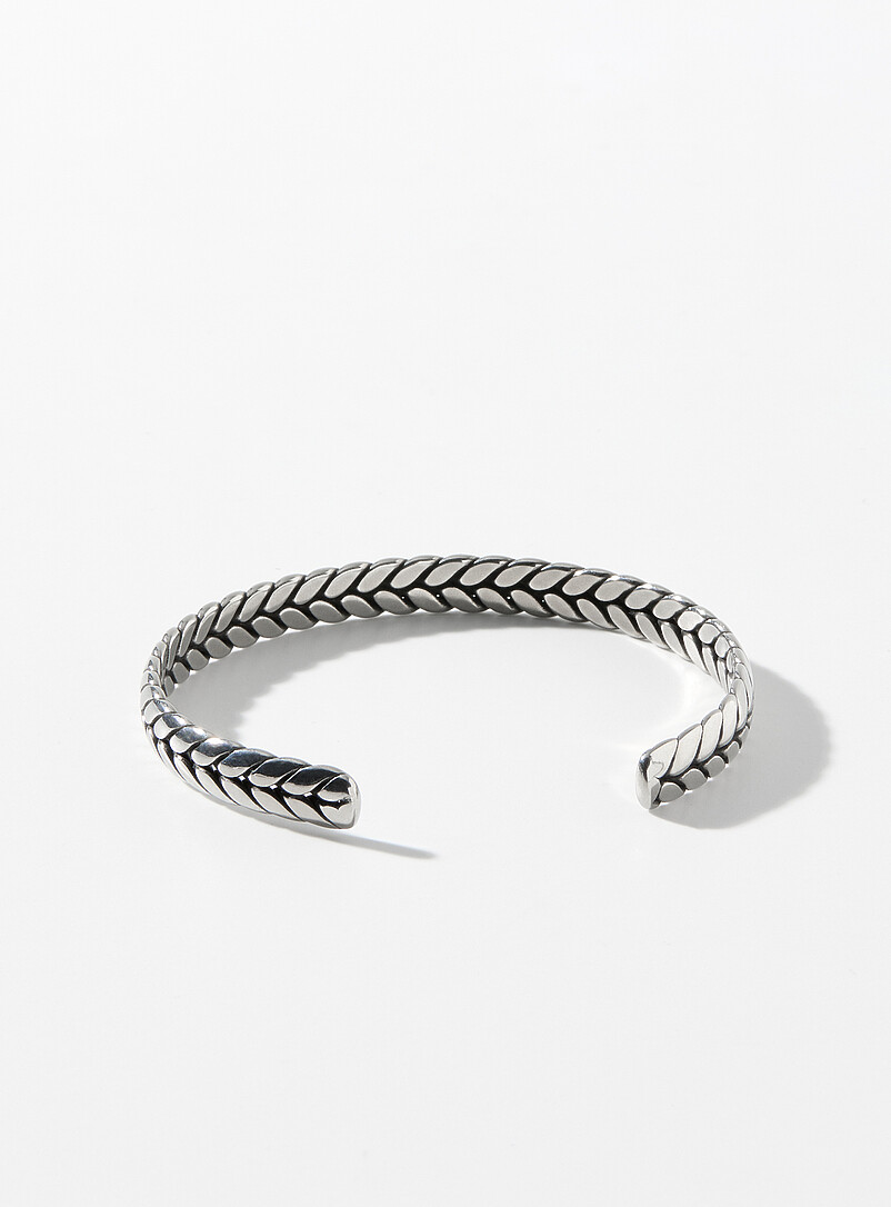 Braided open bangle bracelet product image (primary)