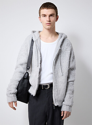 Le kangourou zipp&eacute; tricot poilu <b>Importation de S&eacute;oul</b>