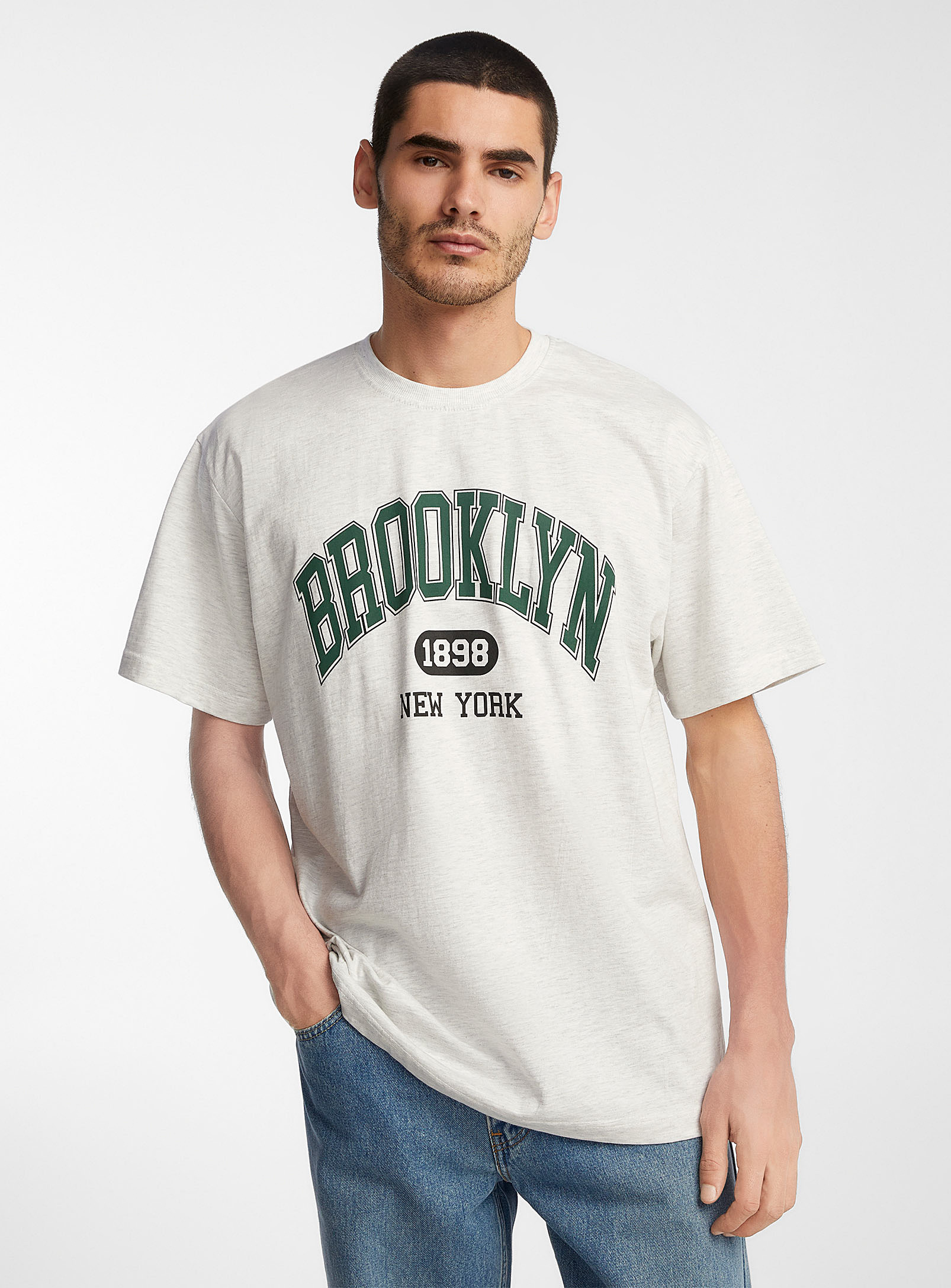 Le 31 Brooklyn T-shirt In Light Grey