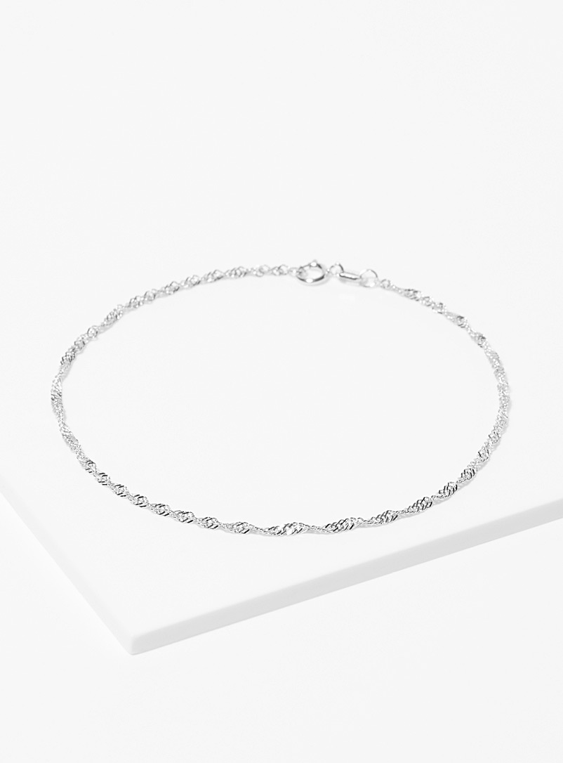 Hestia Silver Sparkly twisted bracelet for women