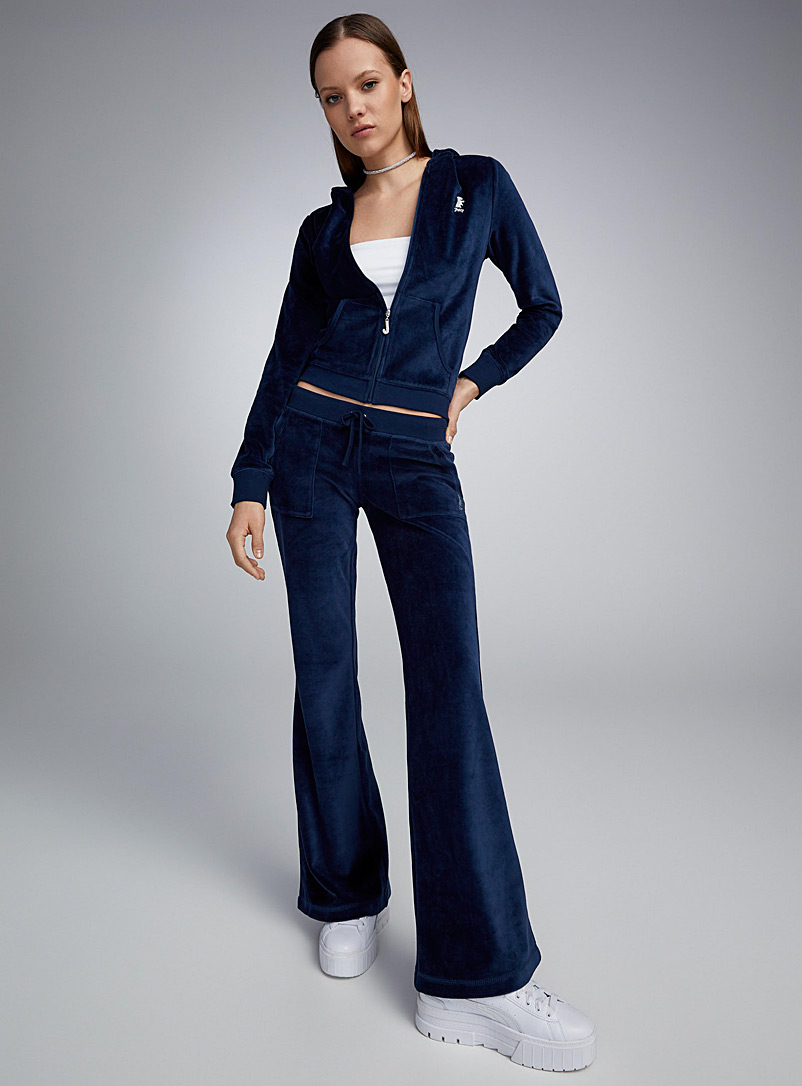 Midnight blue flared velvet pant, Juicy Couture