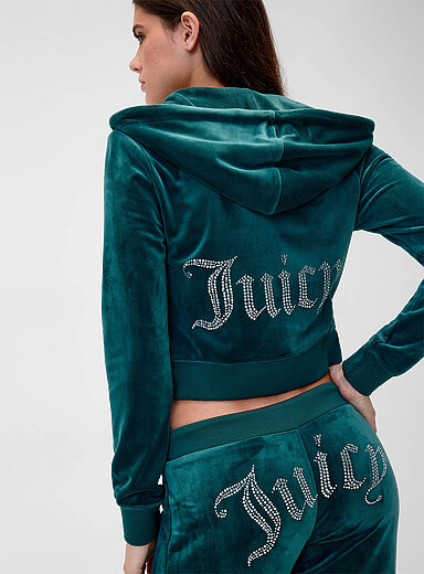 Diamond logo zippered hood sweatshirt