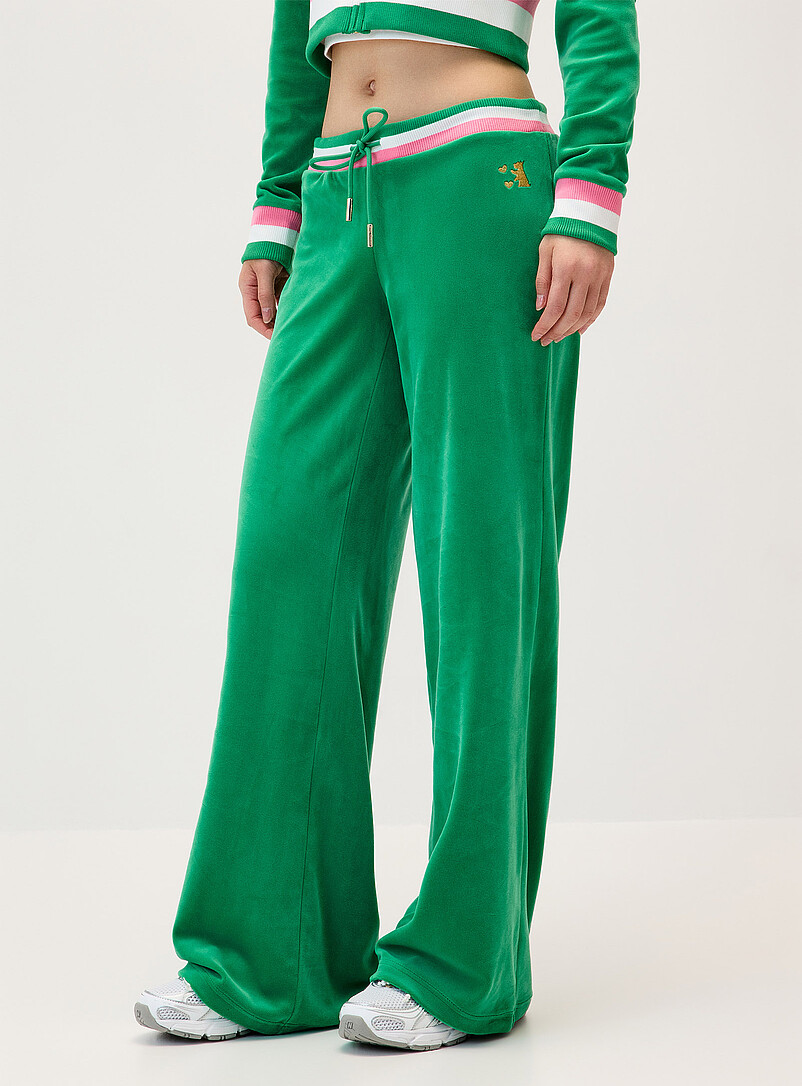Shimmering logo velvet low-rise pant product image 2