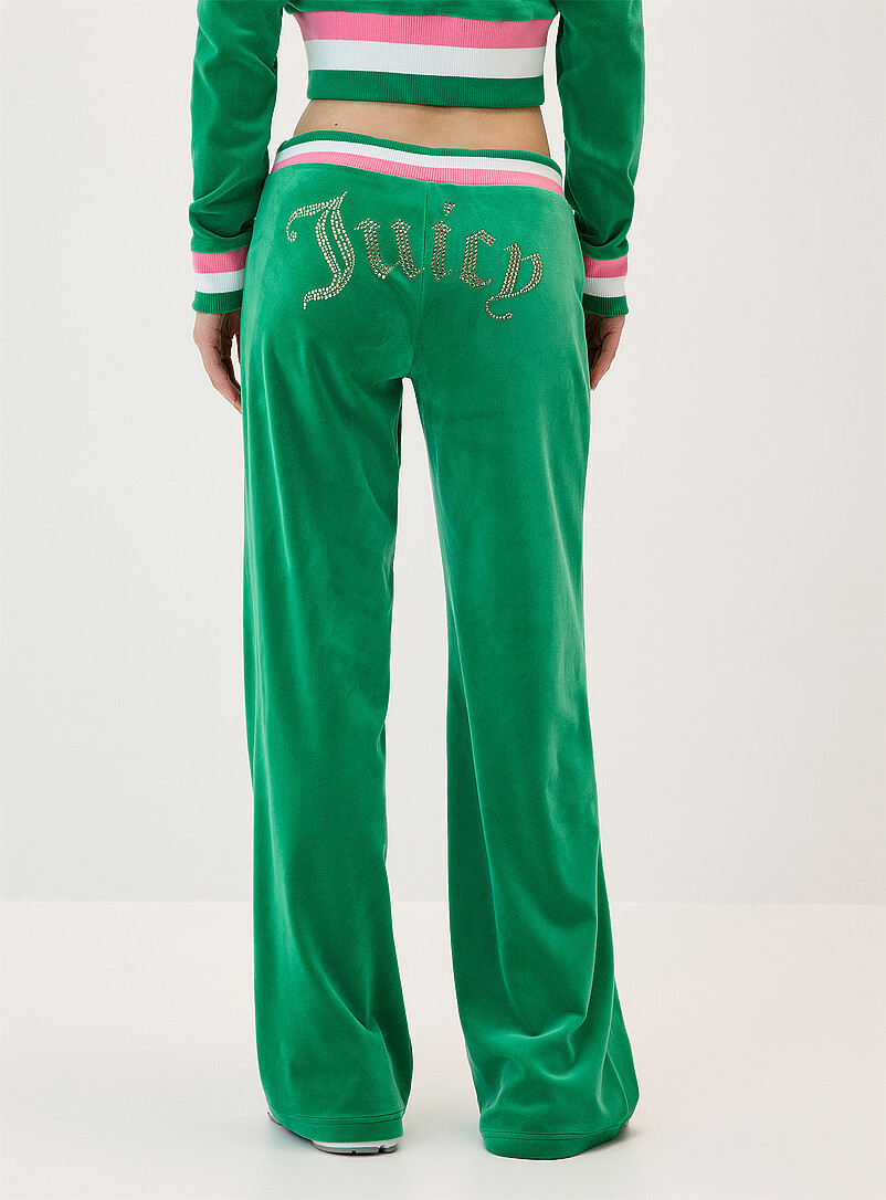 Shimmering logo velvet low-rise pant product image 3