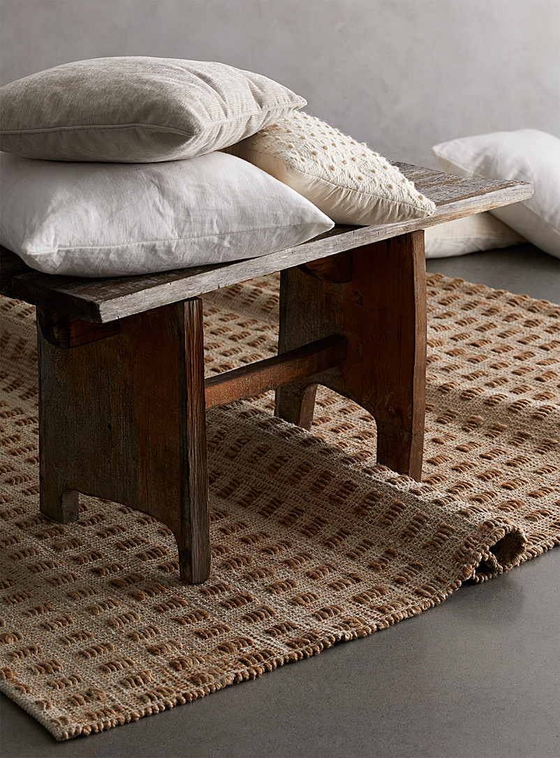 Simons Maison Sand Checked jute artisanal rug See available sizes