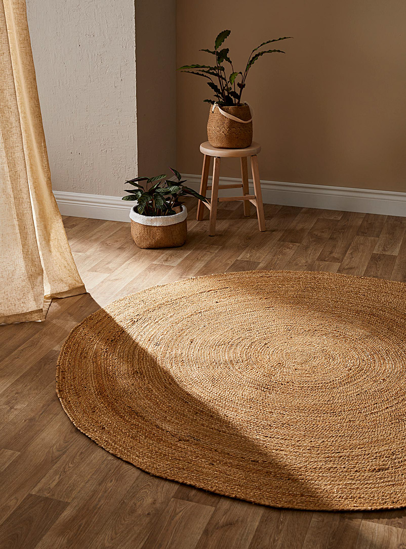 Simons Maison Brown  Braided jute circular rug See available sizes