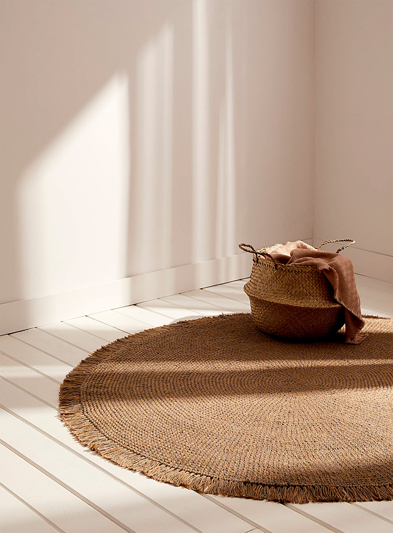 Simons Maison Brown Heathered jute circular rug 150 cm in diameter