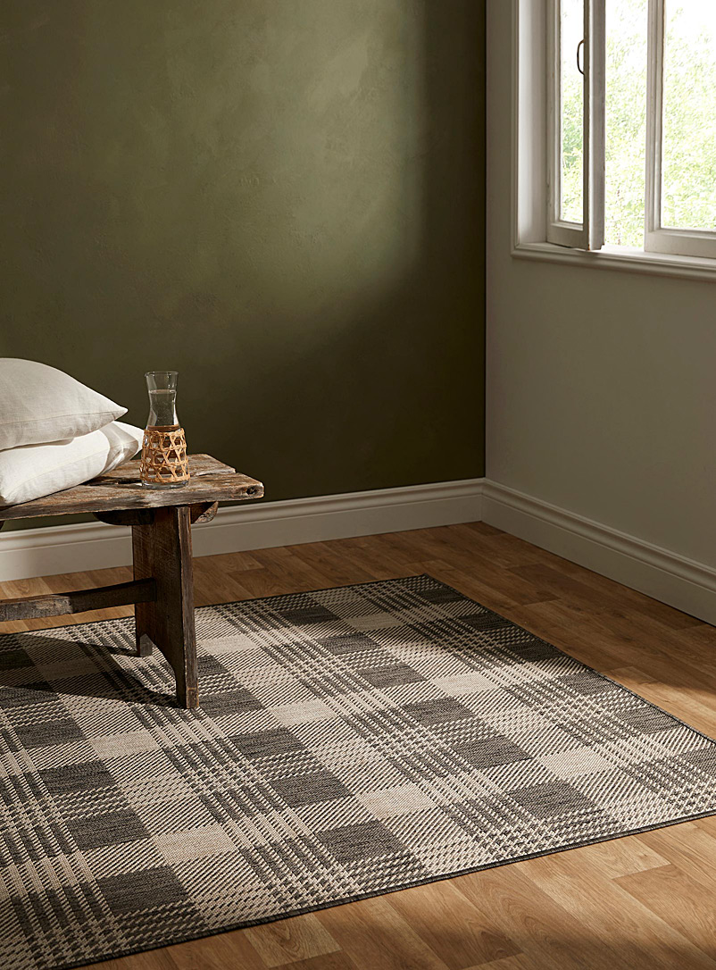 Simons Maison Assorted grey  Heathered checkered print indoor-outdoor rug See available sizes