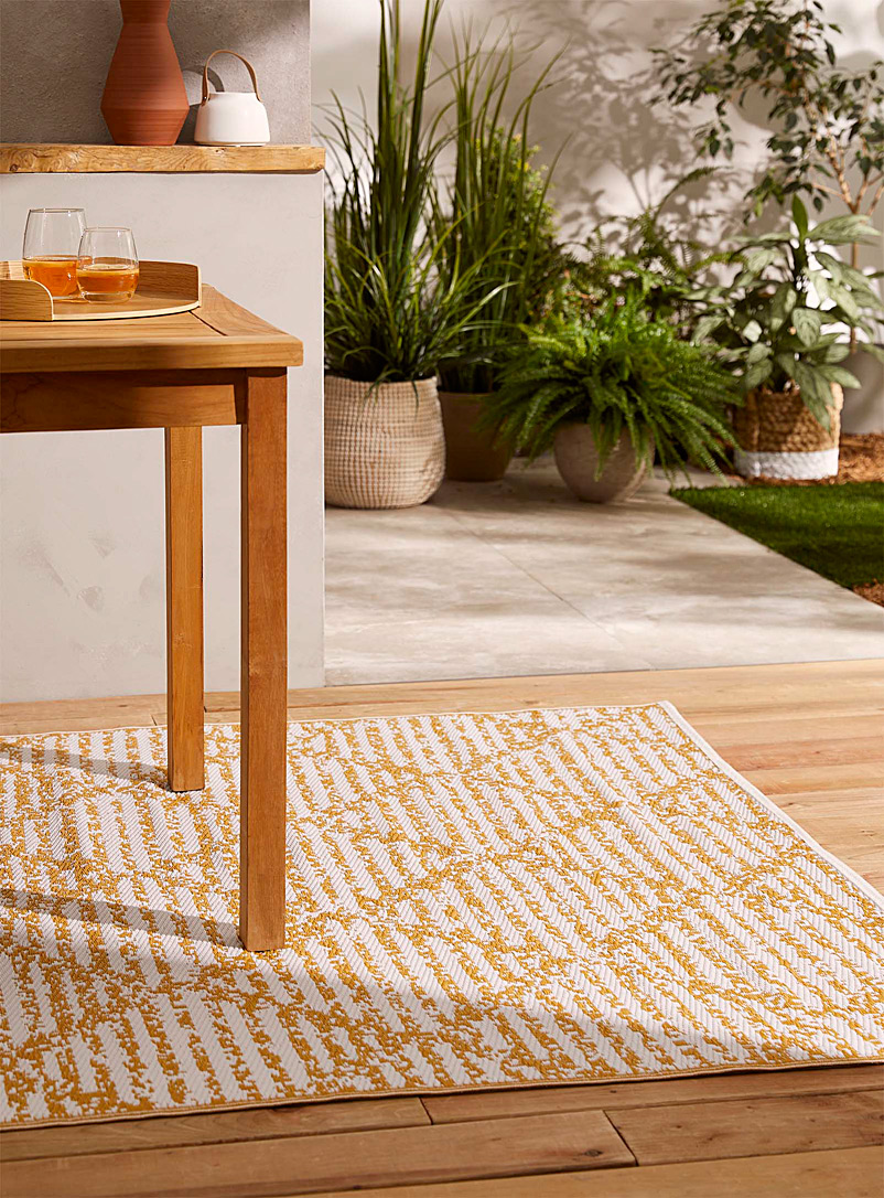 Simons Maison Assorted yellow  Imperfect treillis indoor-outdoor rug See available sizes