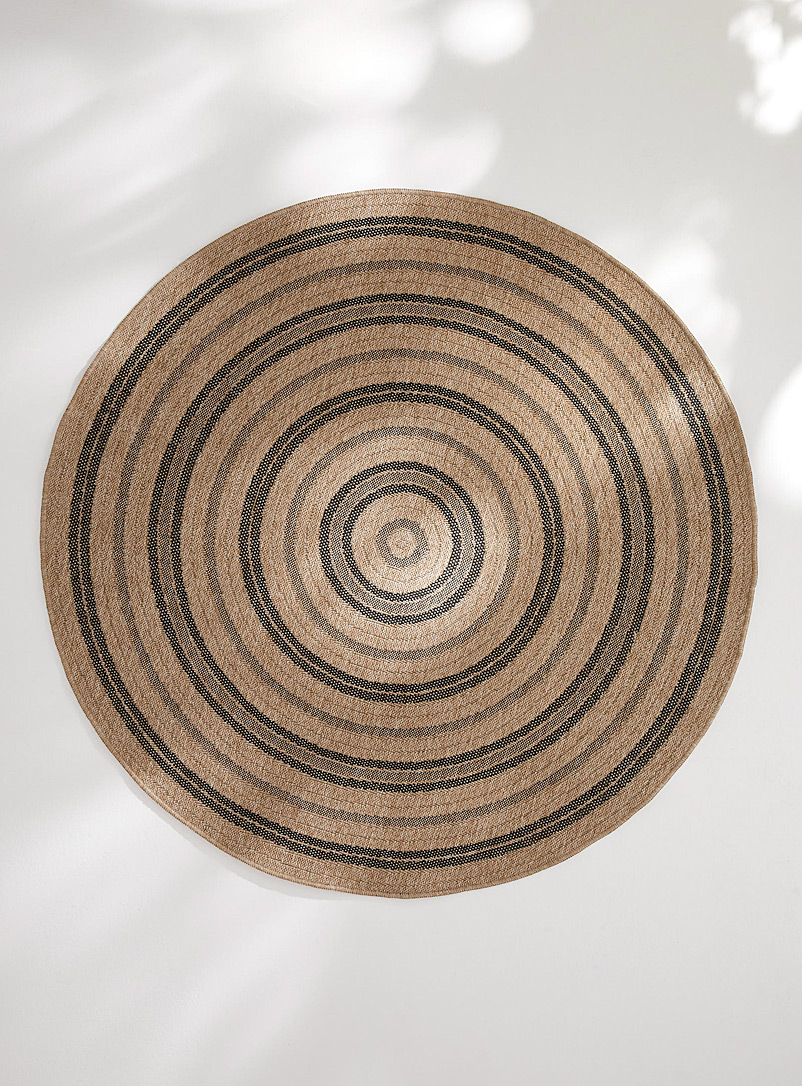 Simons Maison Black Rustic rings indoor-outdoor rug