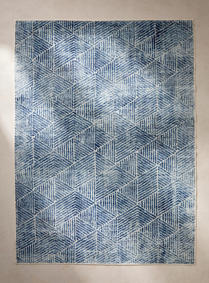 Simons Maison: Le tapis hydrofuge mosaïque effacée Voir nos formats offerts Bleu pâle-bleu poudre
