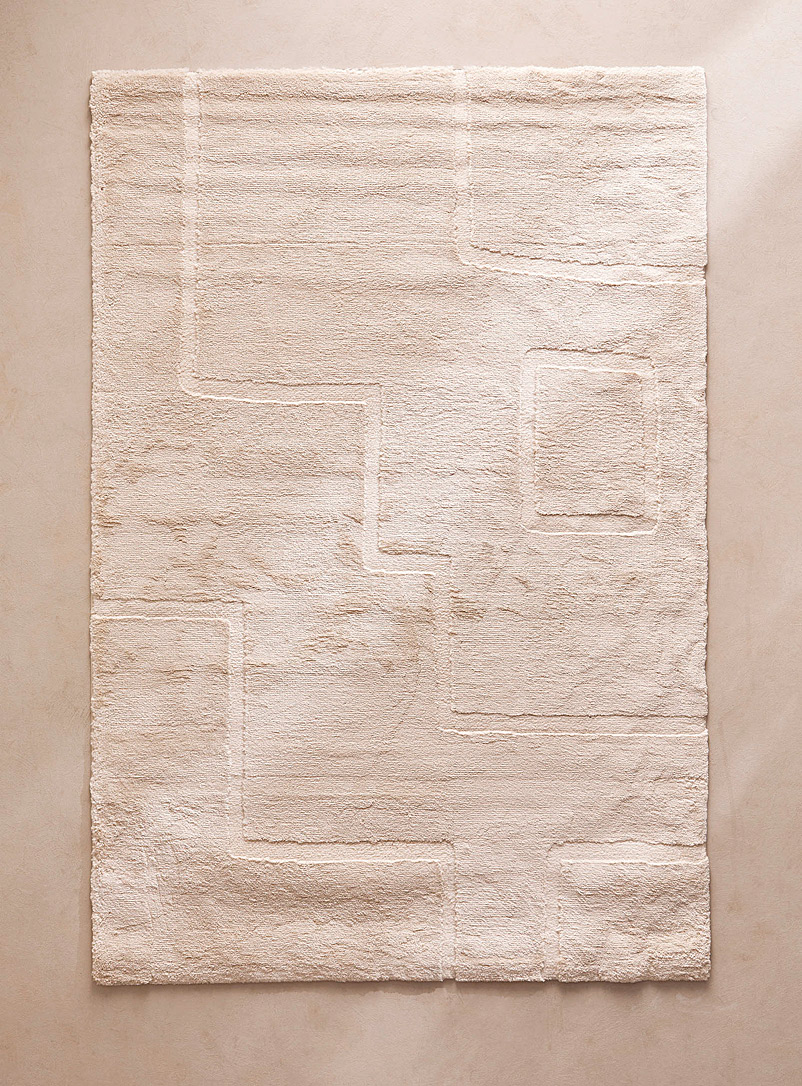 Simons Maison Ivory White Serene sketch tufted rug See available sizes