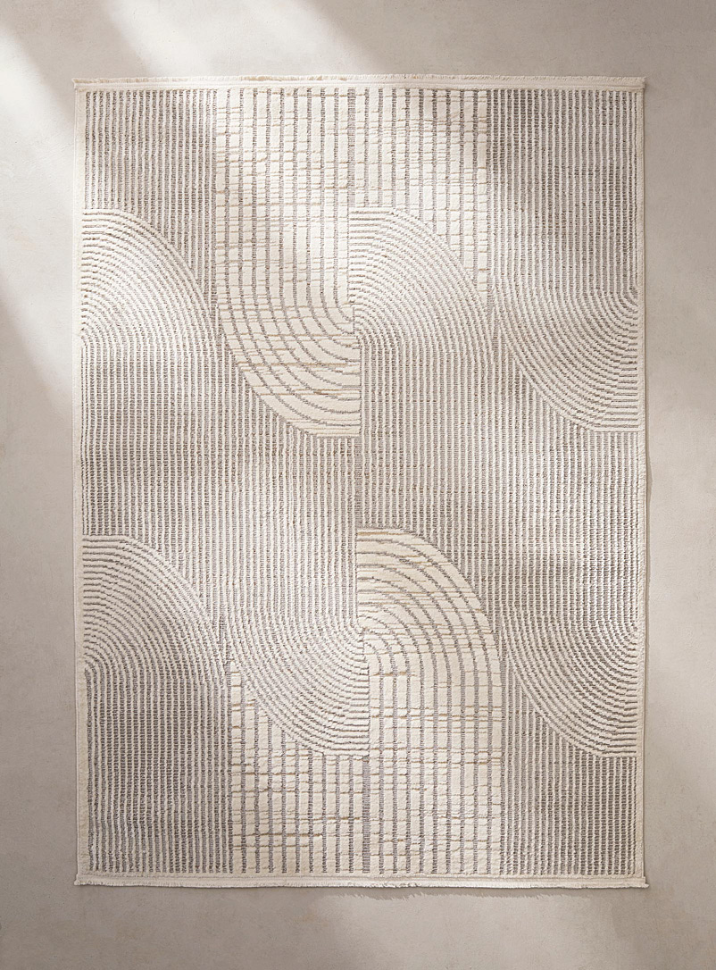Simons Maison Grey Grooved geometry woven rug See available sizes