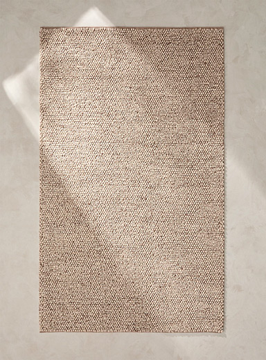 Simons Maison: Le tapis artisanal boucles de laine Voir nos formats offerts Ivoire - Beige cr&egrave;me